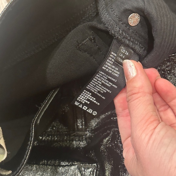 We The Free High Waisted Faux Patent Leather Pants Button Fly Stretch Skinny 26 - Picture 5 of 8